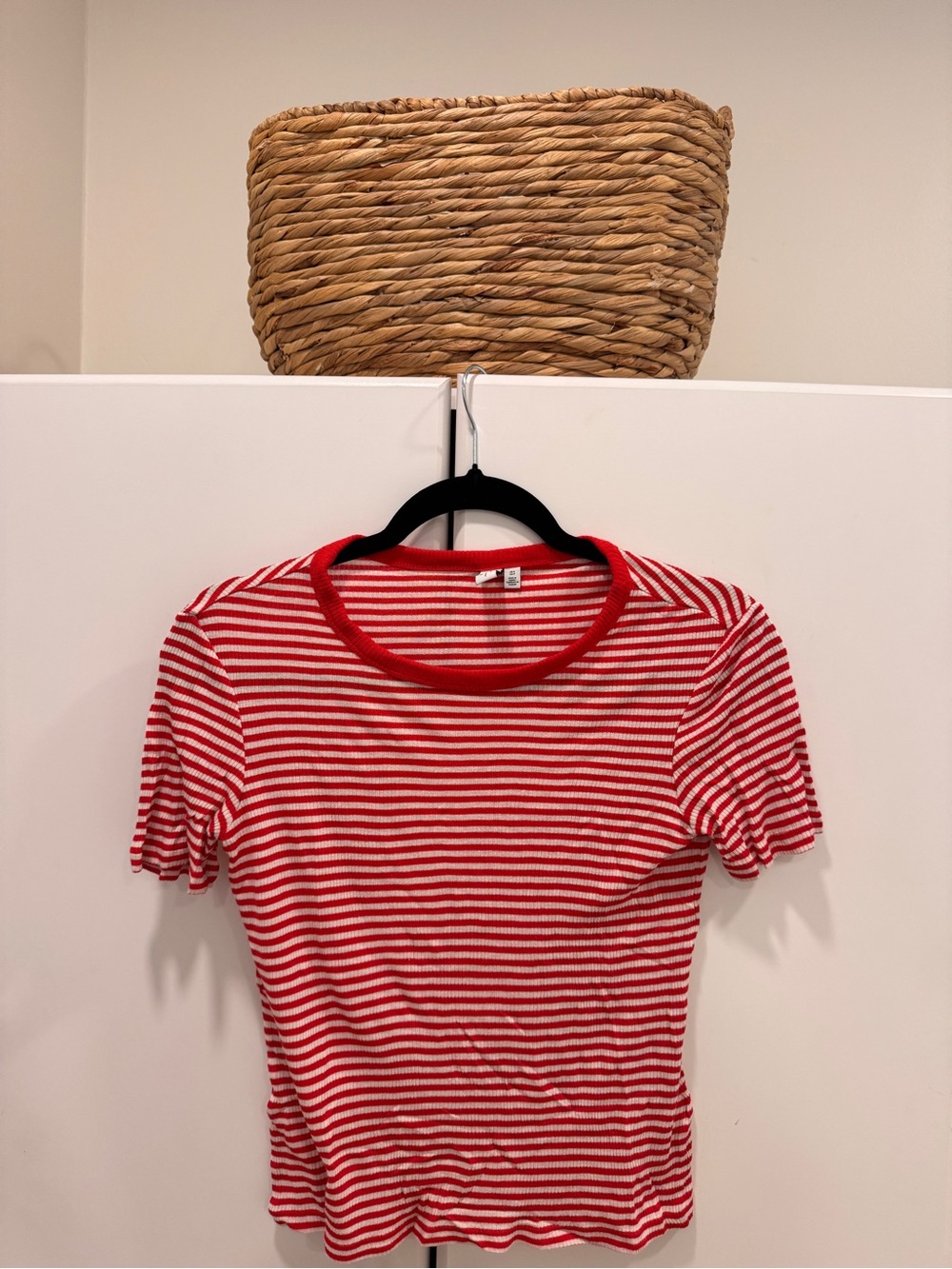& Other Stories Red and White Striped Short Sleeve Tee